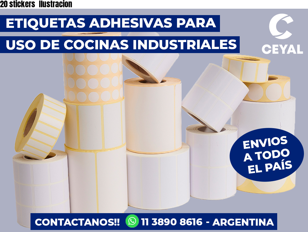 20 stickers Ilustracion
