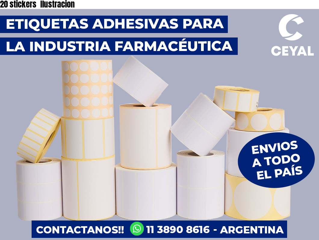 20 stickers  Ilustracion