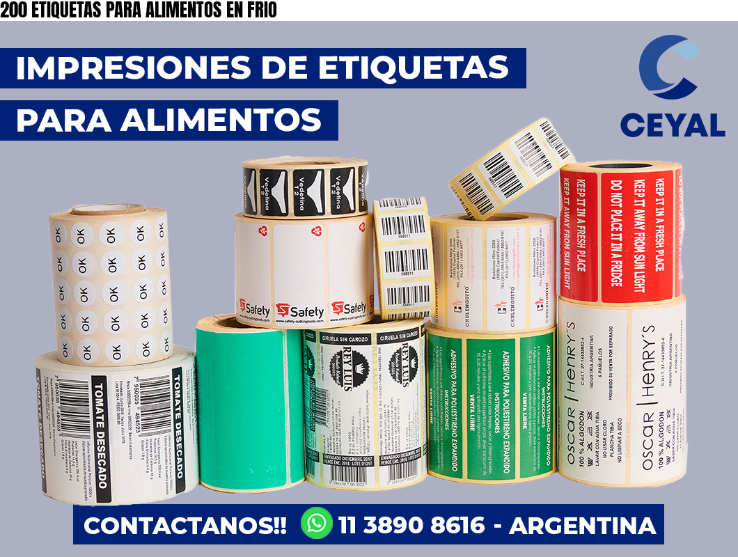 200 ETIQUETAS PARA ALIMENTOS EN FRIO