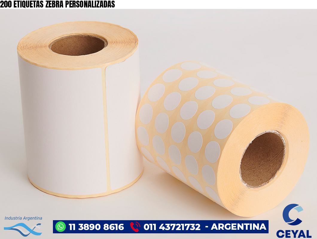 200 ETIQUETAS ZEBRA PERSONALIZADAS