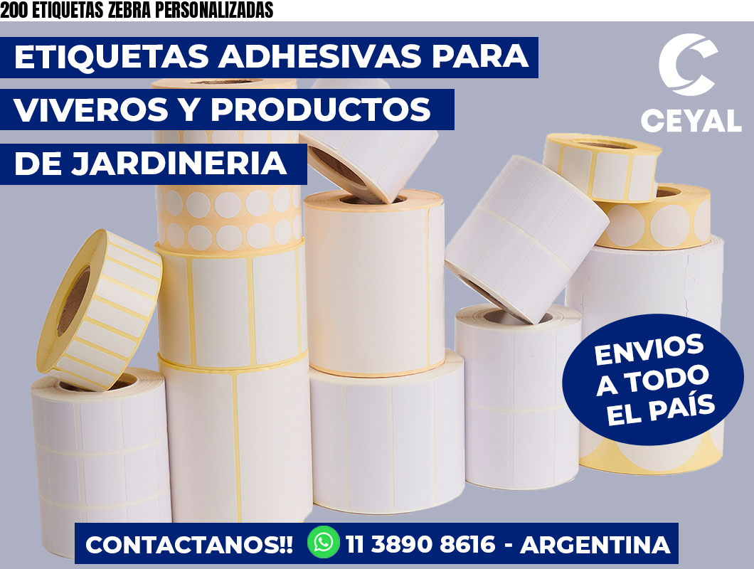200 ETIQUETAS ZEBRA PERSONALIZADAS
