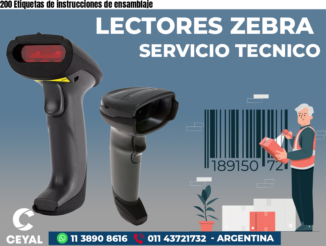 200 Etiquetas de instrucciones de ensamblaje