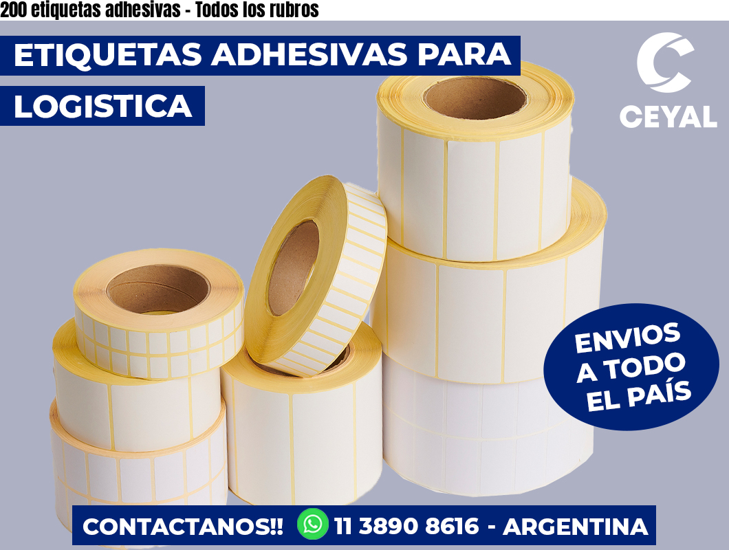 200 etiquetas adhesivas – Todos los rubros
