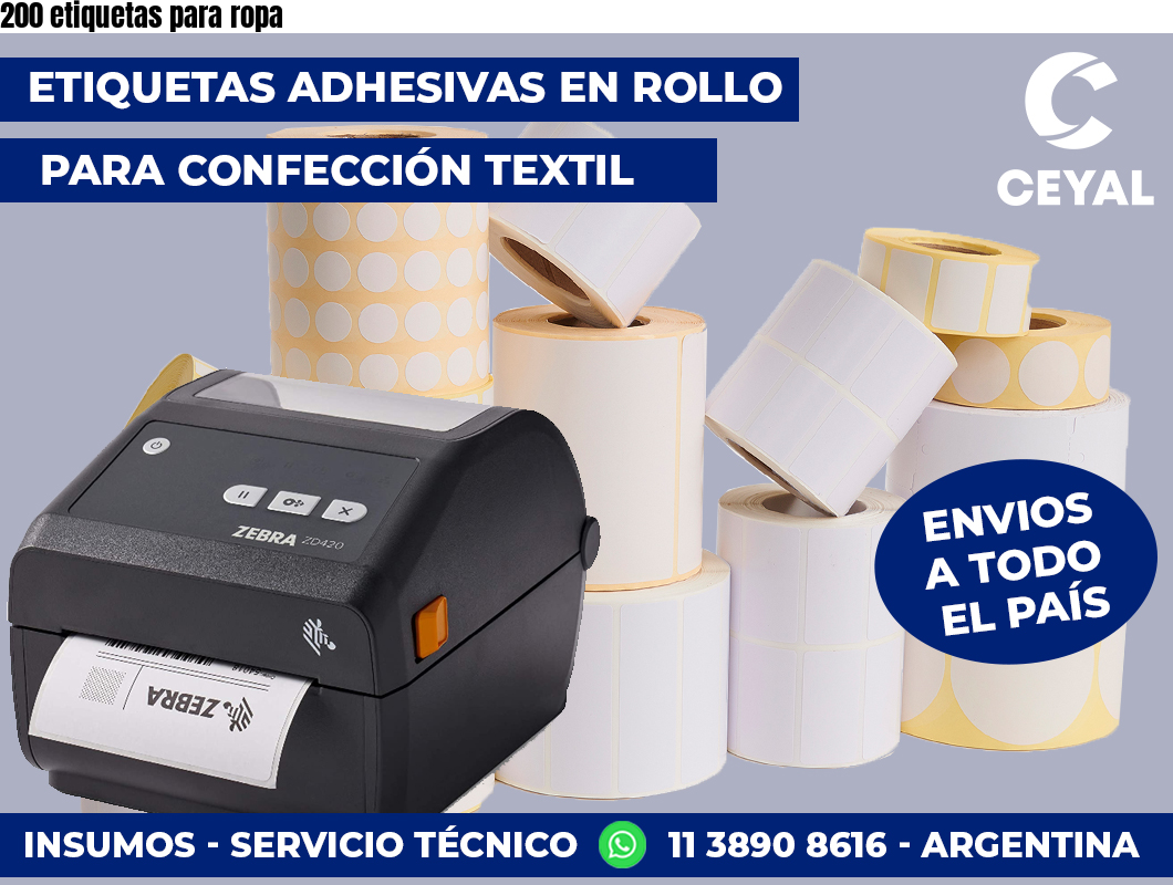 200 etiquetas para ropa