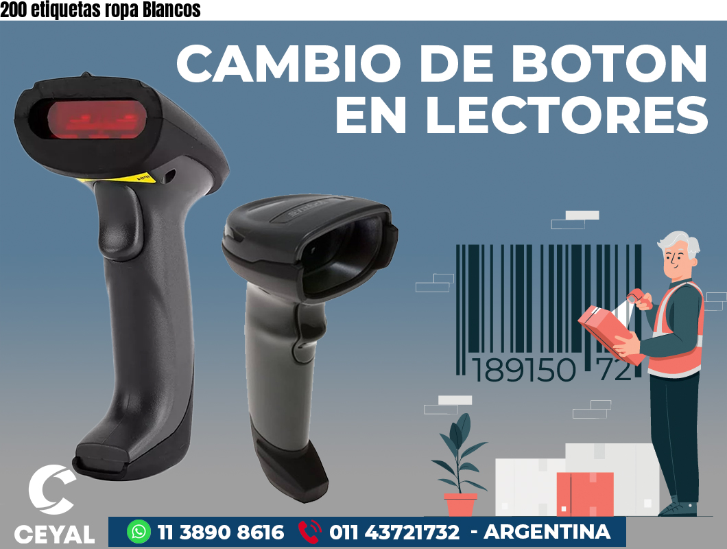 200 etiquetas ropa Blancos