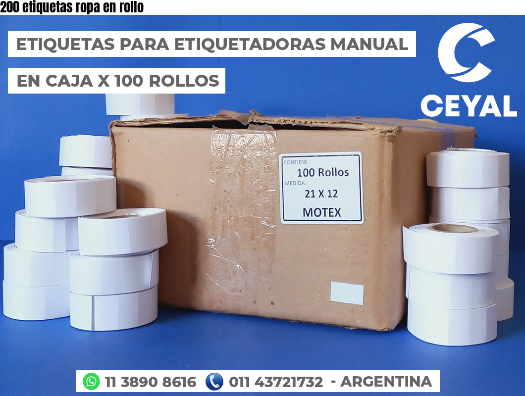 200 etiquetas ropa en rollo