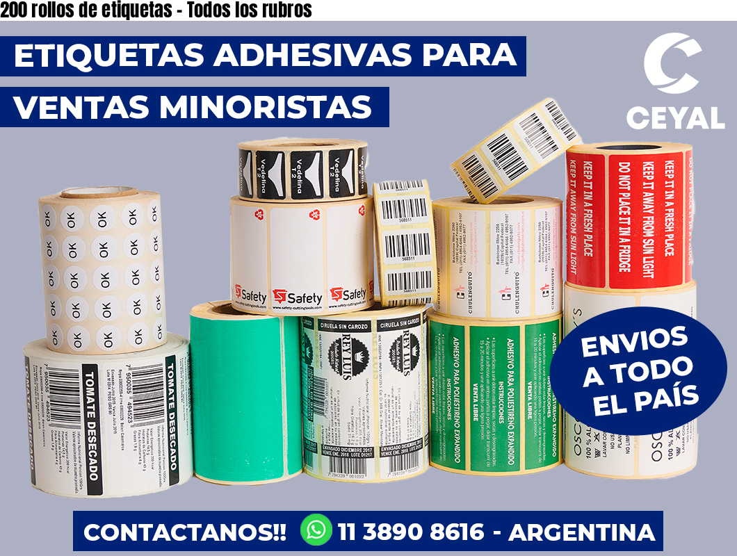 200 rollos de etiquetas - Todos los rubros