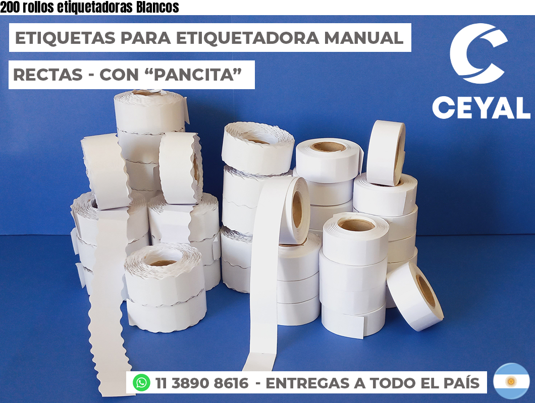 200 rollos etiquetadoras Blancos