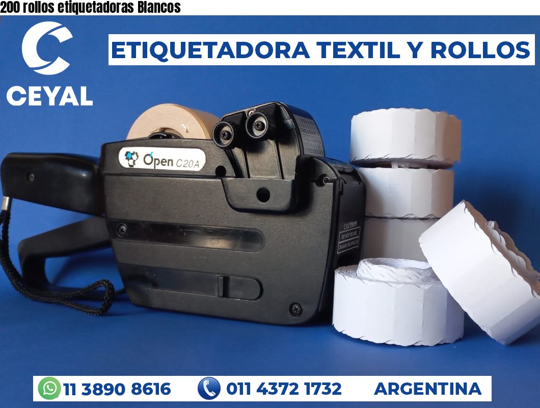 200 rollos etiquetadoras Blancos