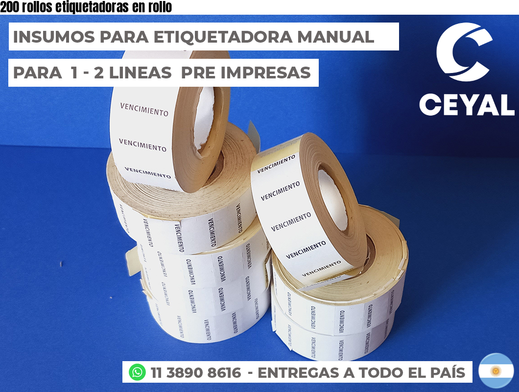 200 rollos etiquetadoras en rollo