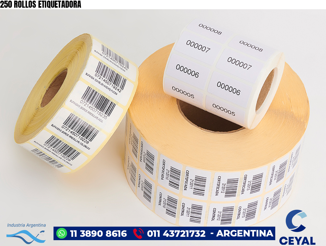 250 ROLLOS ETIQUETADORA