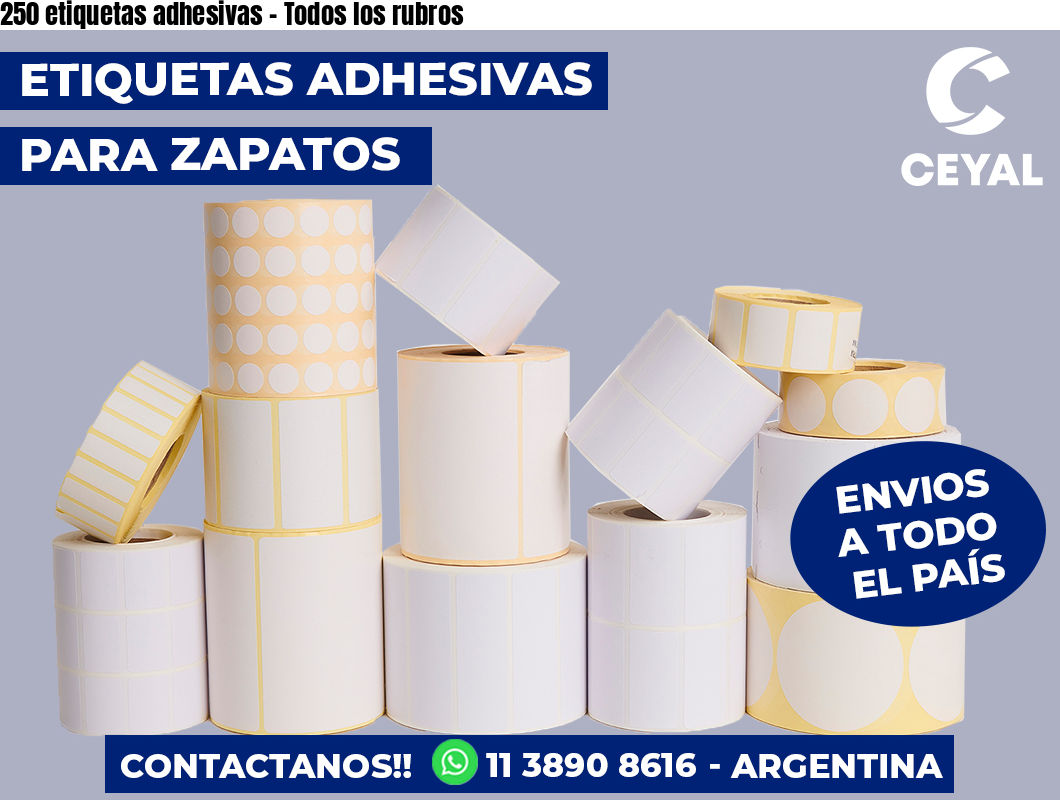 250 etiquetas adhesivas - Todos los rubros