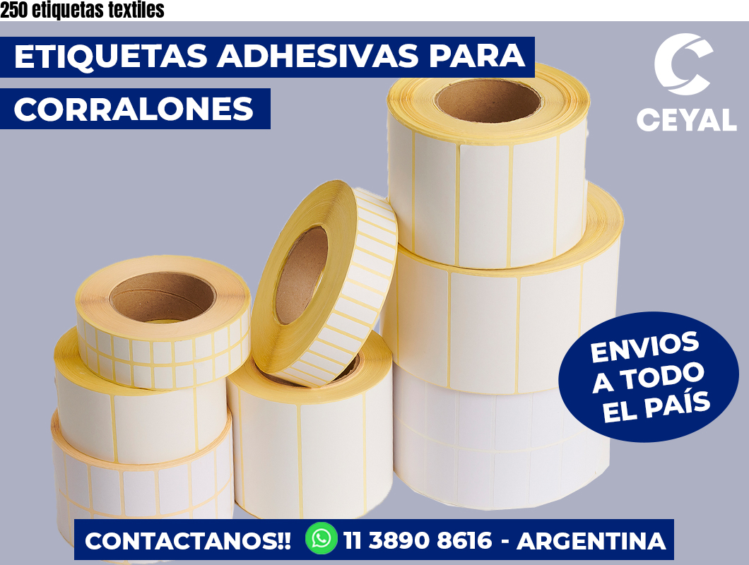 250 etiquetas textiles