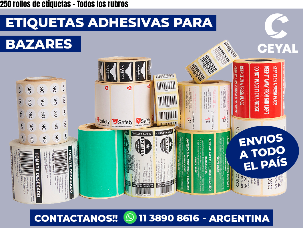 250 rollos de etiquetas - Todos los rubros