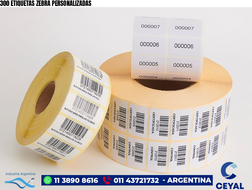 300 ETIQUETAS ZEBRA PERSONALIZADAS