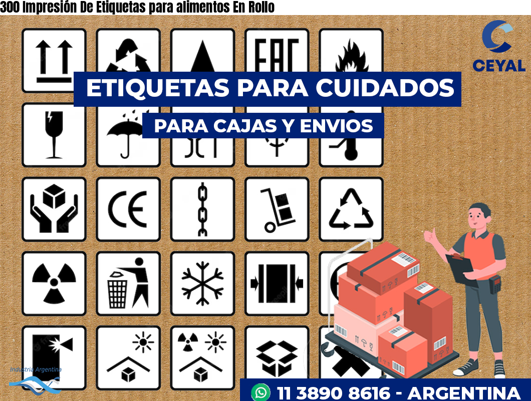 300 Impresión De Etiquetas para alimentos En Rollo