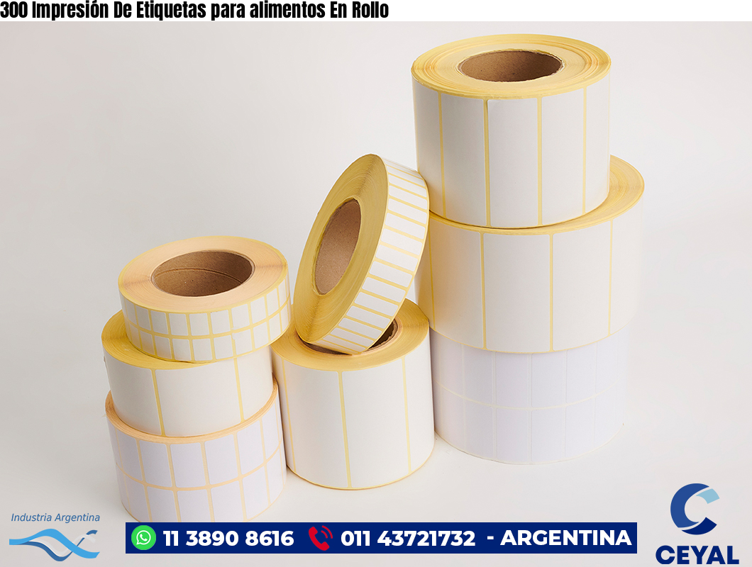 300 Impresión De Etiquetas para alimentos En Rollo