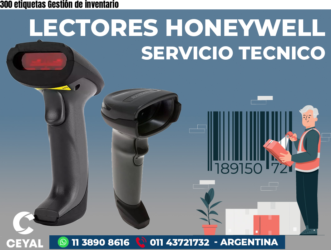300 etiquetas Gestión de inventario