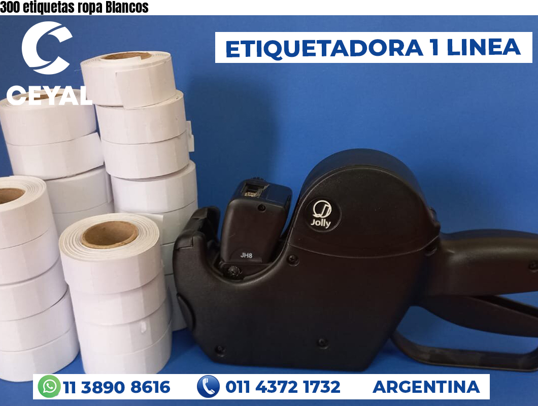 300 etiquetas ropa Blancos