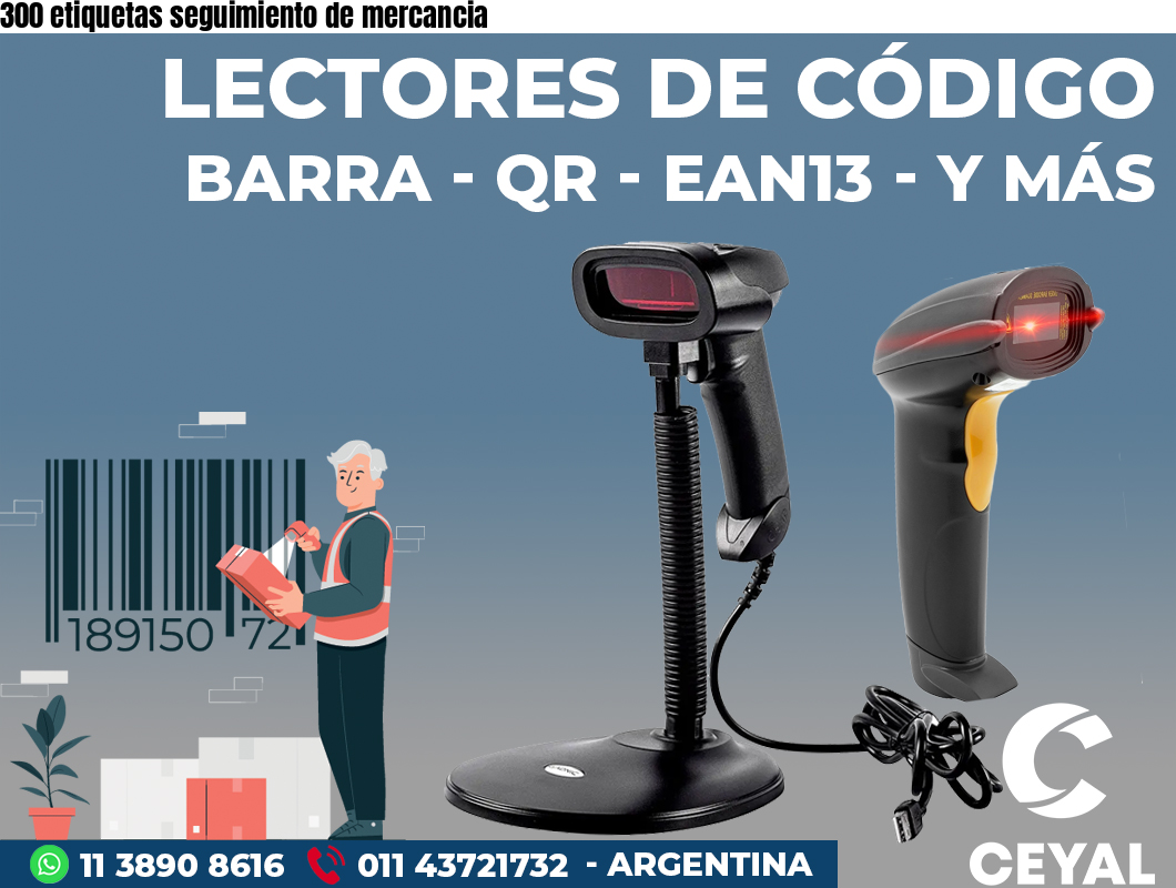300 etiquetas seguimiento de mercancia