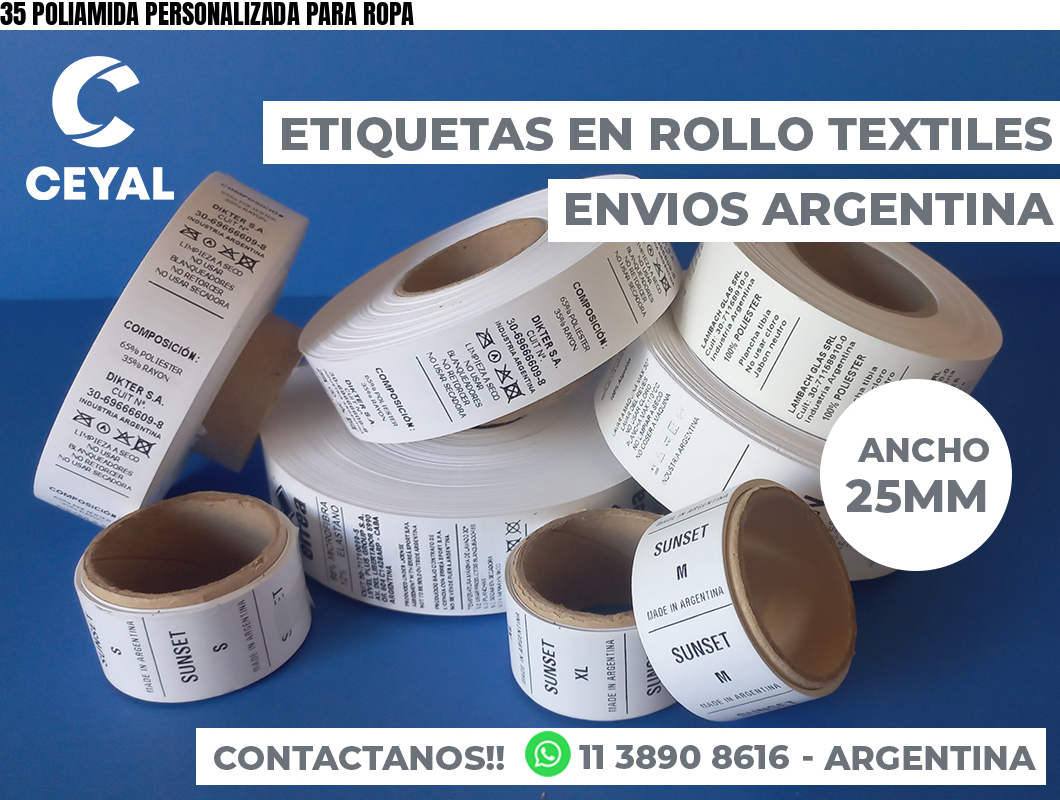 35 POLIAMIDA PERSONALIZADA PARA ROPA