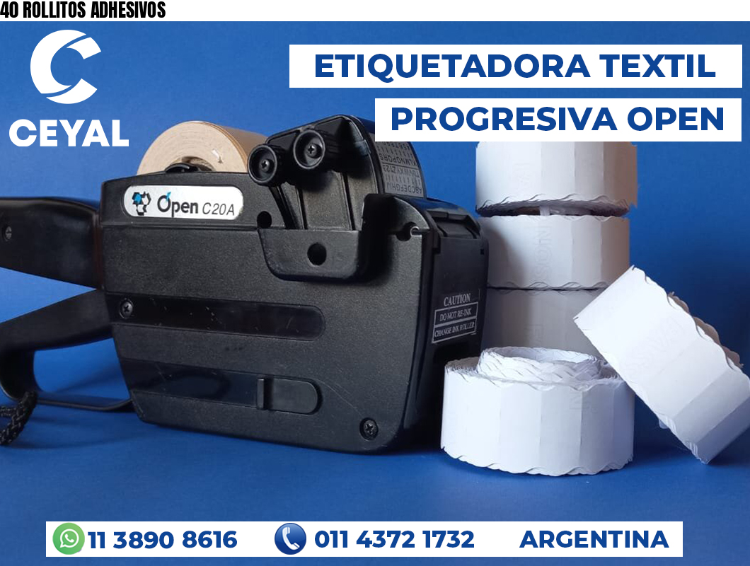 40 ROLLITOS ADHESIVOS