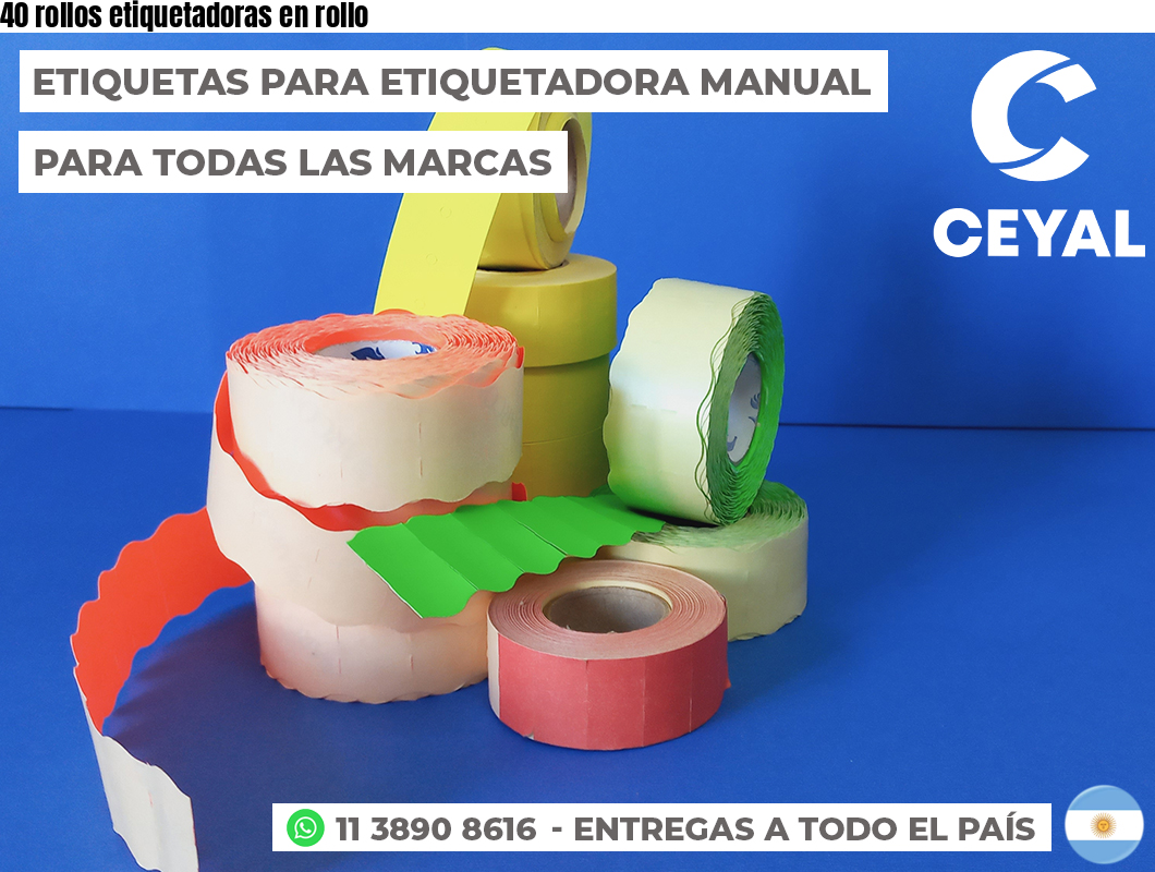 40 rollos etiquetadoras en rollo