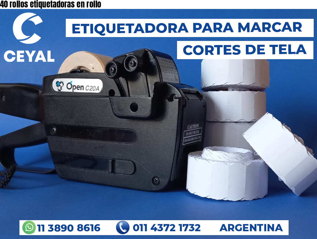 40 rollos etiquetadoras en rollo
