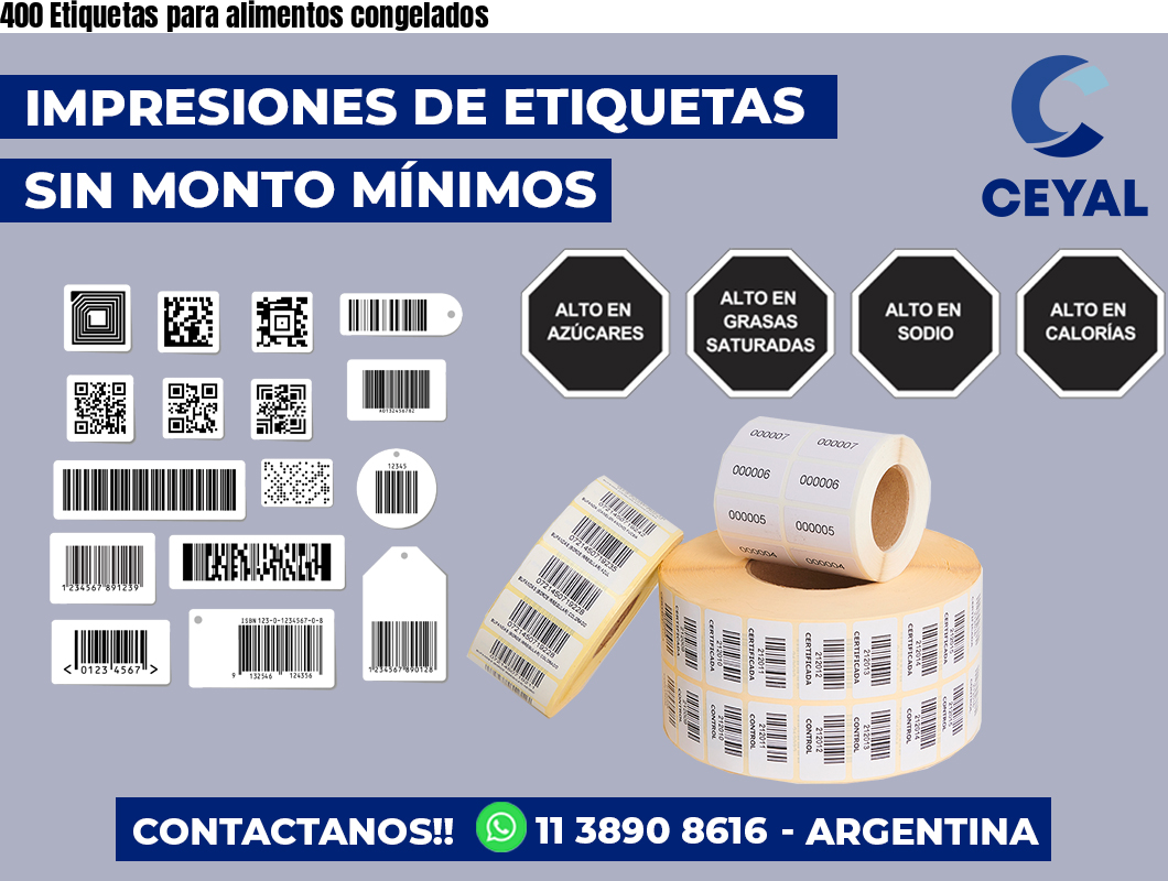 400 Etiquetas para alimentos congelados