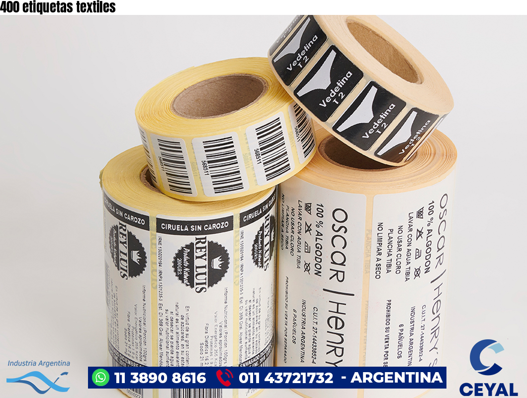 400 etiquetas textiles