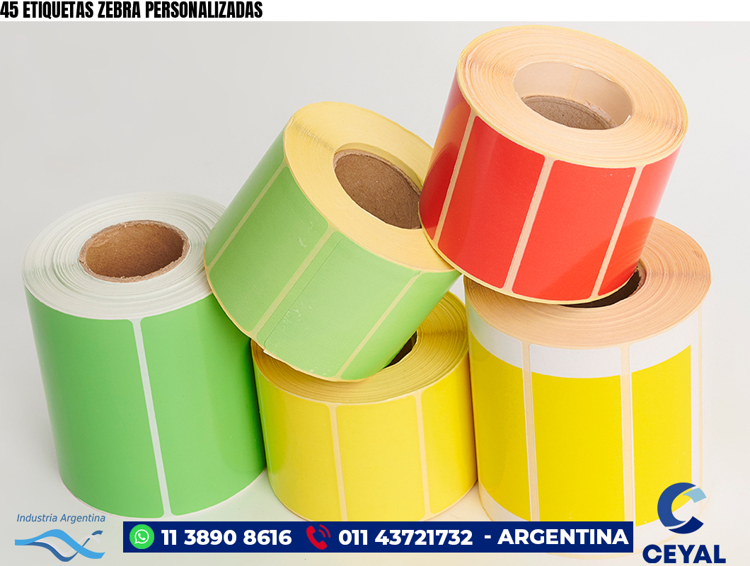 45 ETIQUETAS ZEBRA PERSONALIZADAS