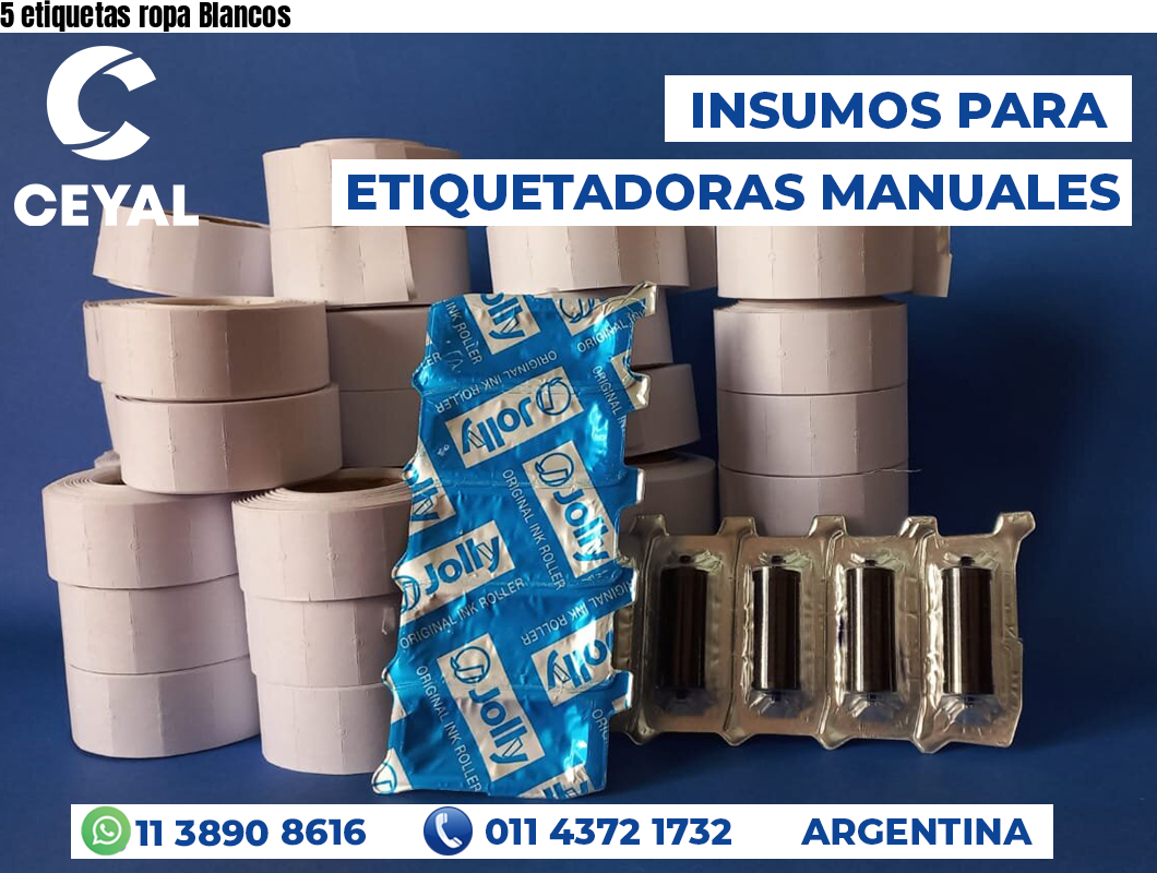5 etiquetas ropa Blancos