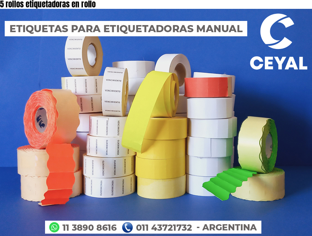 5 rollos etiquetadoras en rollo