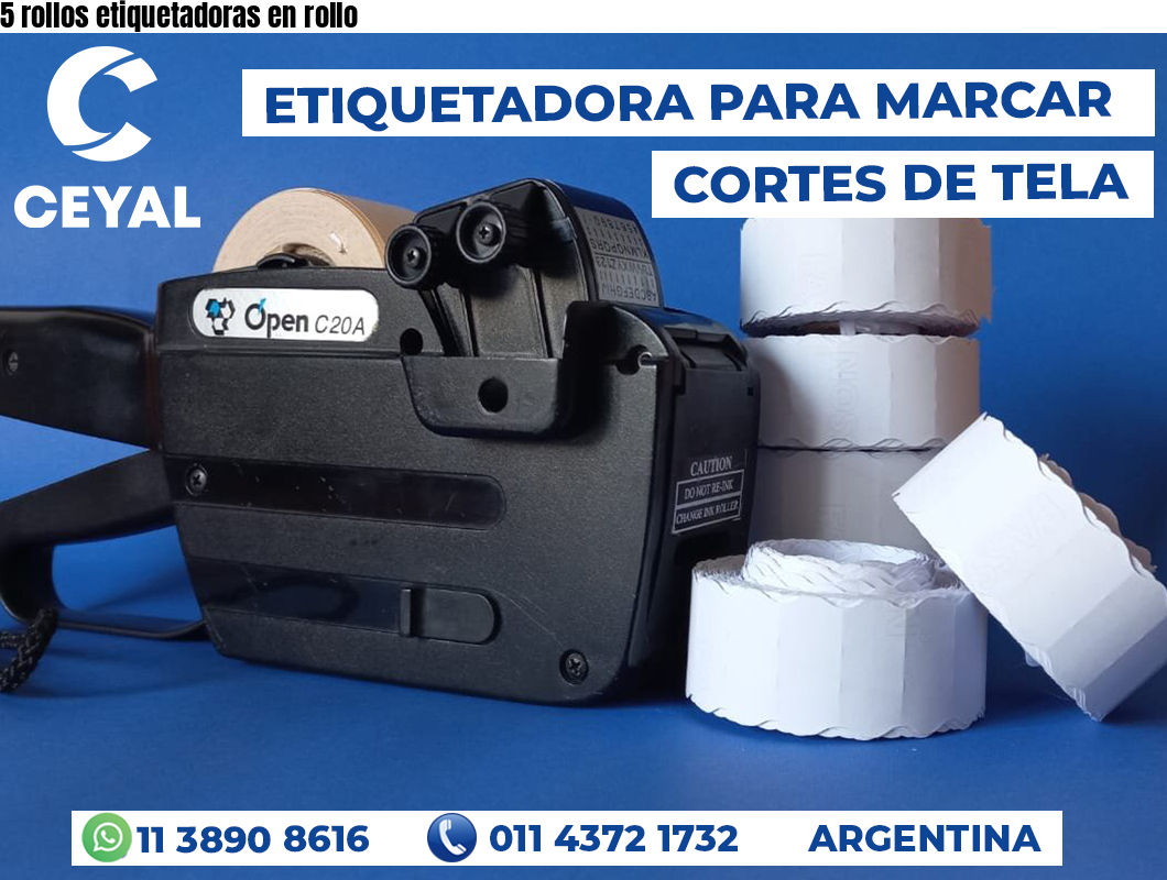 5 rollos etiquetadoras en rollo