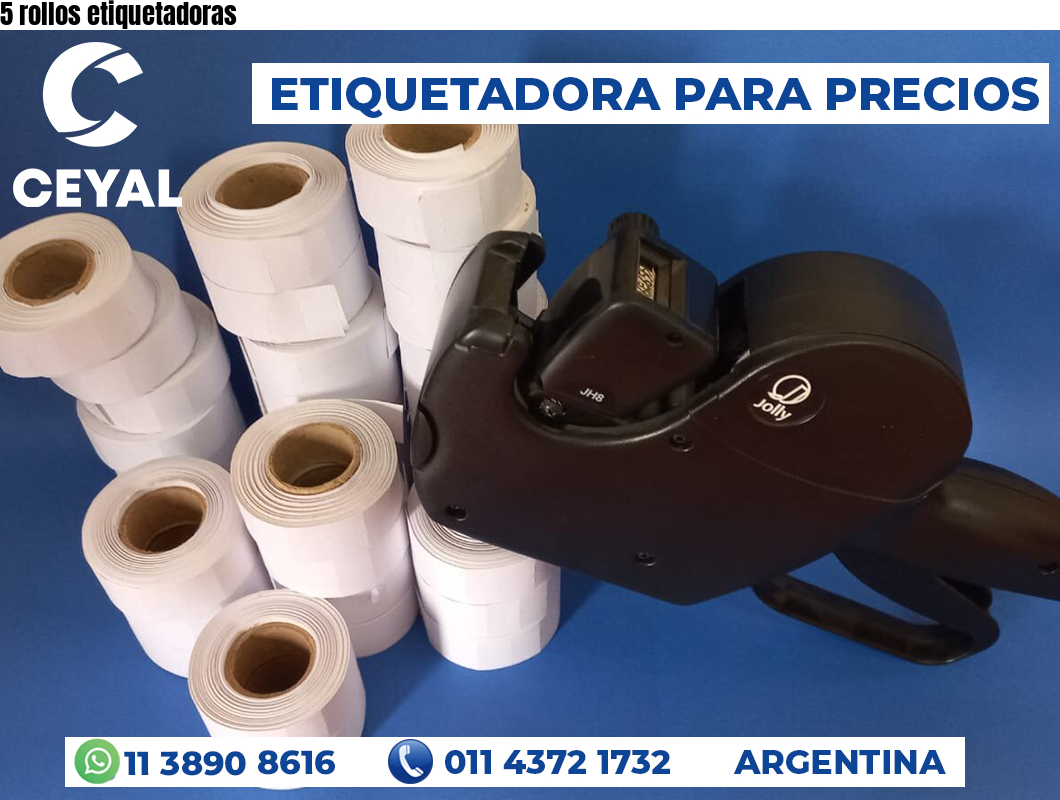 5 rollos etiquetadoras
