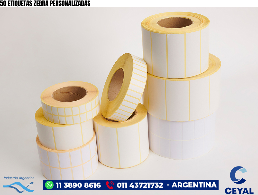 50 ETIQUETAS ZEBRA PERSONALIZADAS