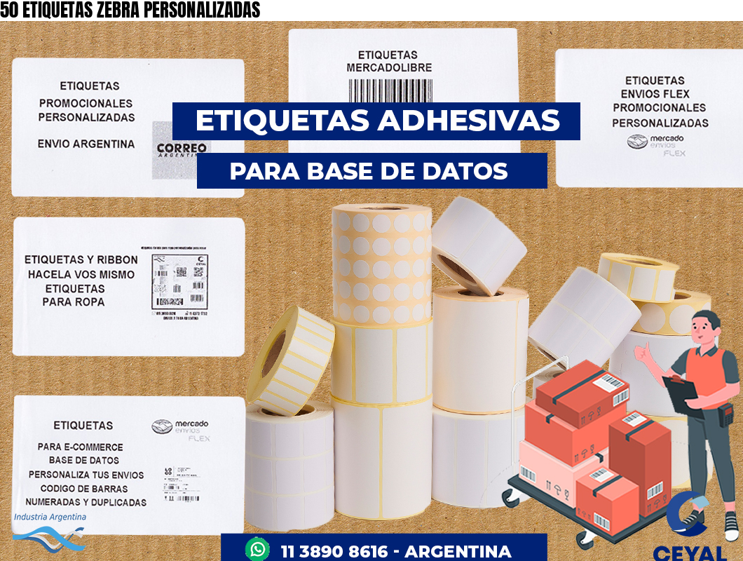 50 ETIQUETAS ZEBRA PERSONALIZADAS