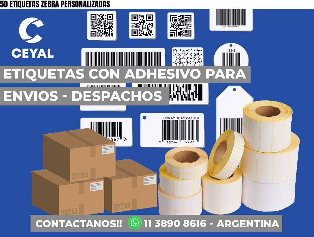 50 ETIQUETAS ZEBRA PERSONALIZADAS