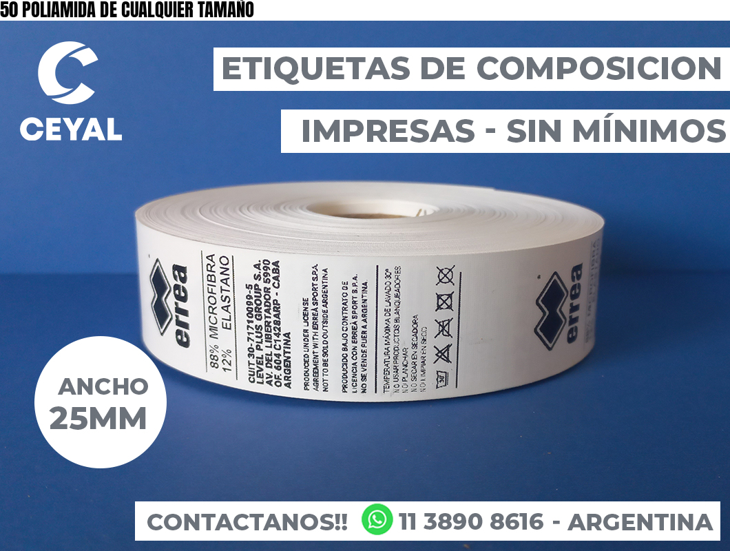 50 POLIAMIDA DE CUALQUIER TAMAÑO