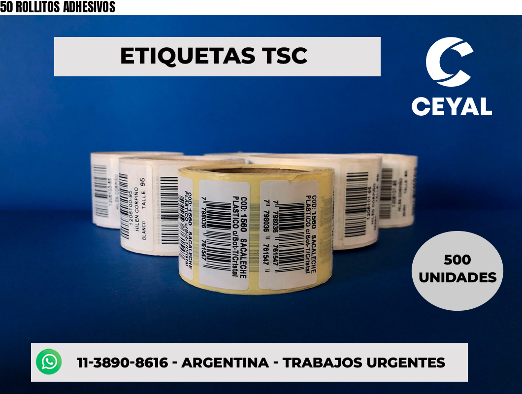 50 ROLLITOS ADHESIVOS