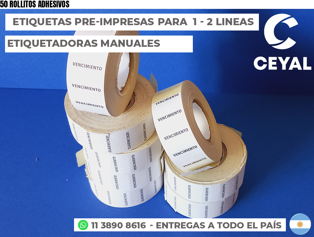 50 ROLLITOS ADHESIVOS