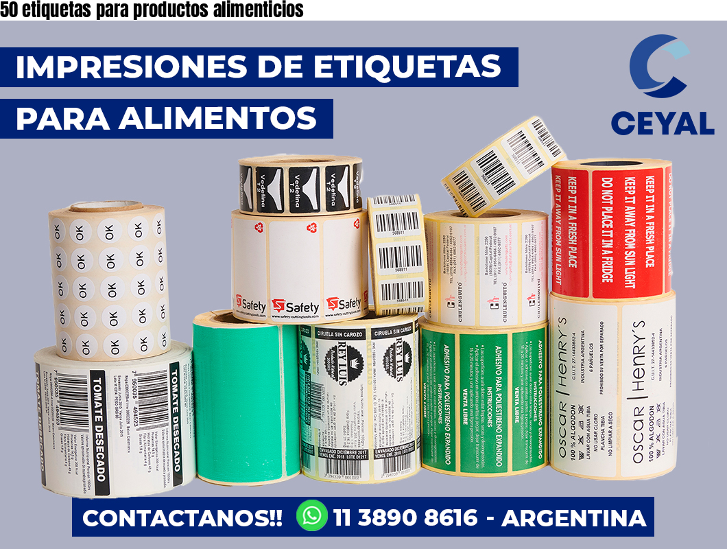 50 etiquetas para productos alimenticios