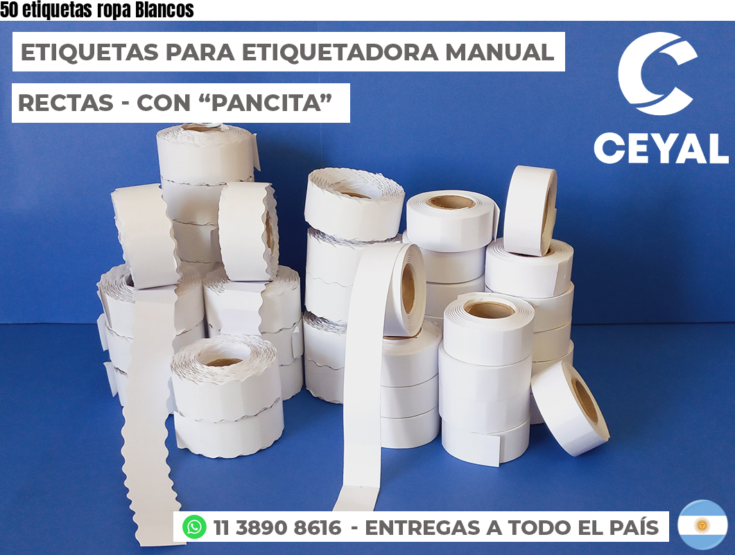 50 etiquetas ropa Blancos