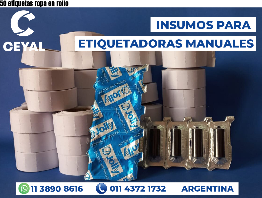 50 etiquetas ropa en rollo