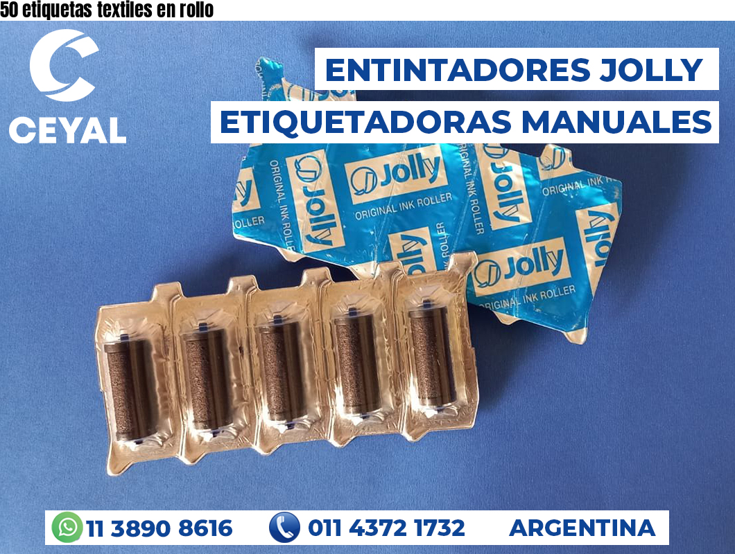 50 etiquetas textiles en rollo