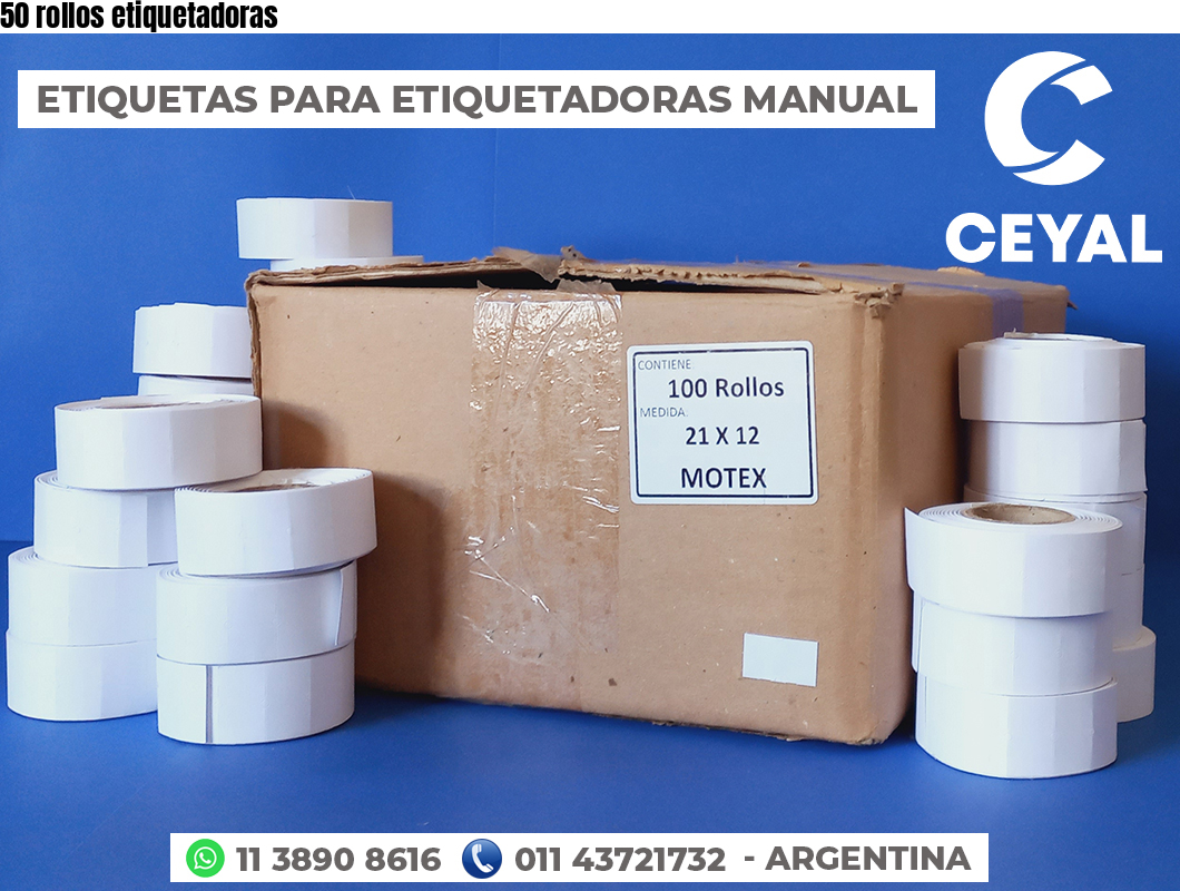 50 rollos etiquetadoras