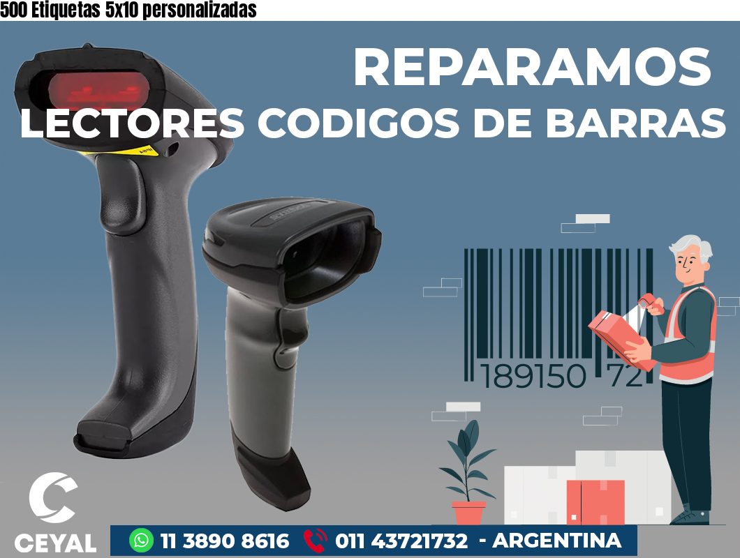 500 Etiquetas 5x10 personalizadas