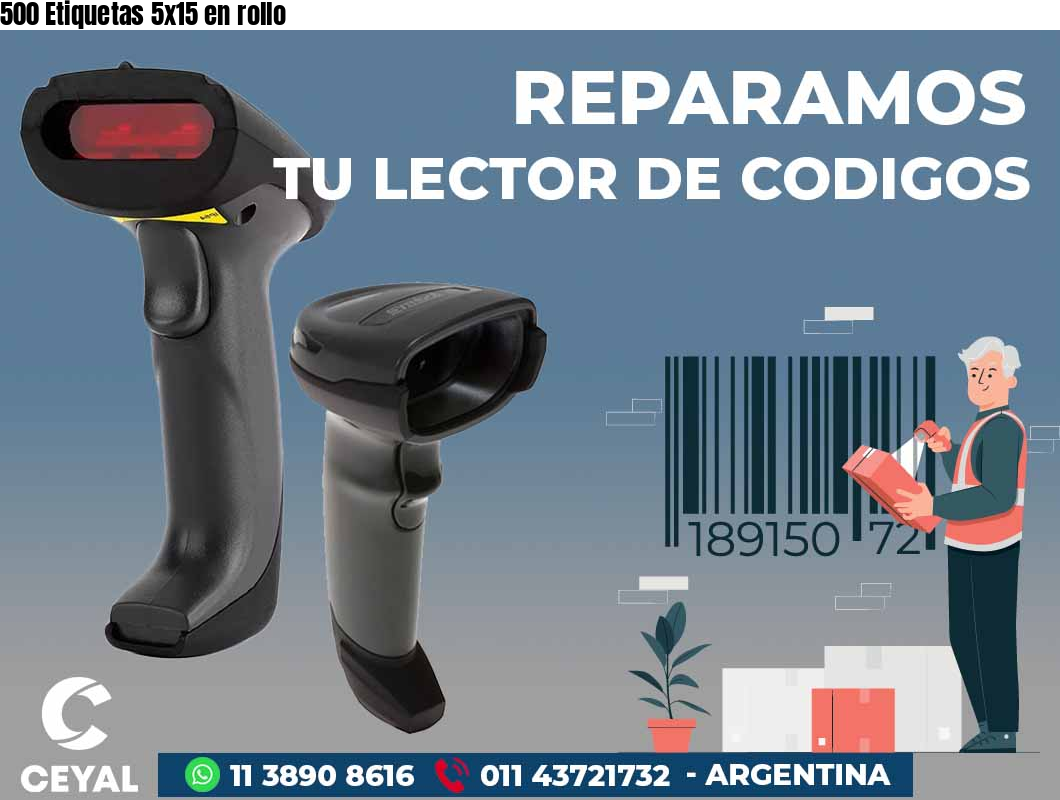 500 Etiquetas 5x15 en rollo