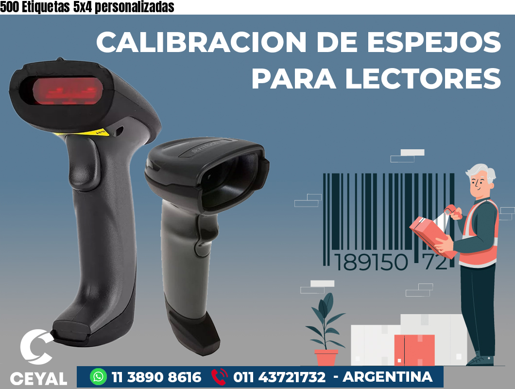 500 Etiquetas 5x4 personalizadas