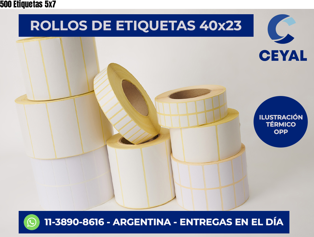 500 Etiquetas 5×7